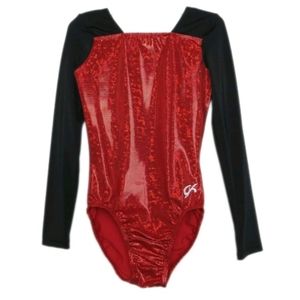NWT GK Leotard Gymnastics Long Sleeves Sparkle AS